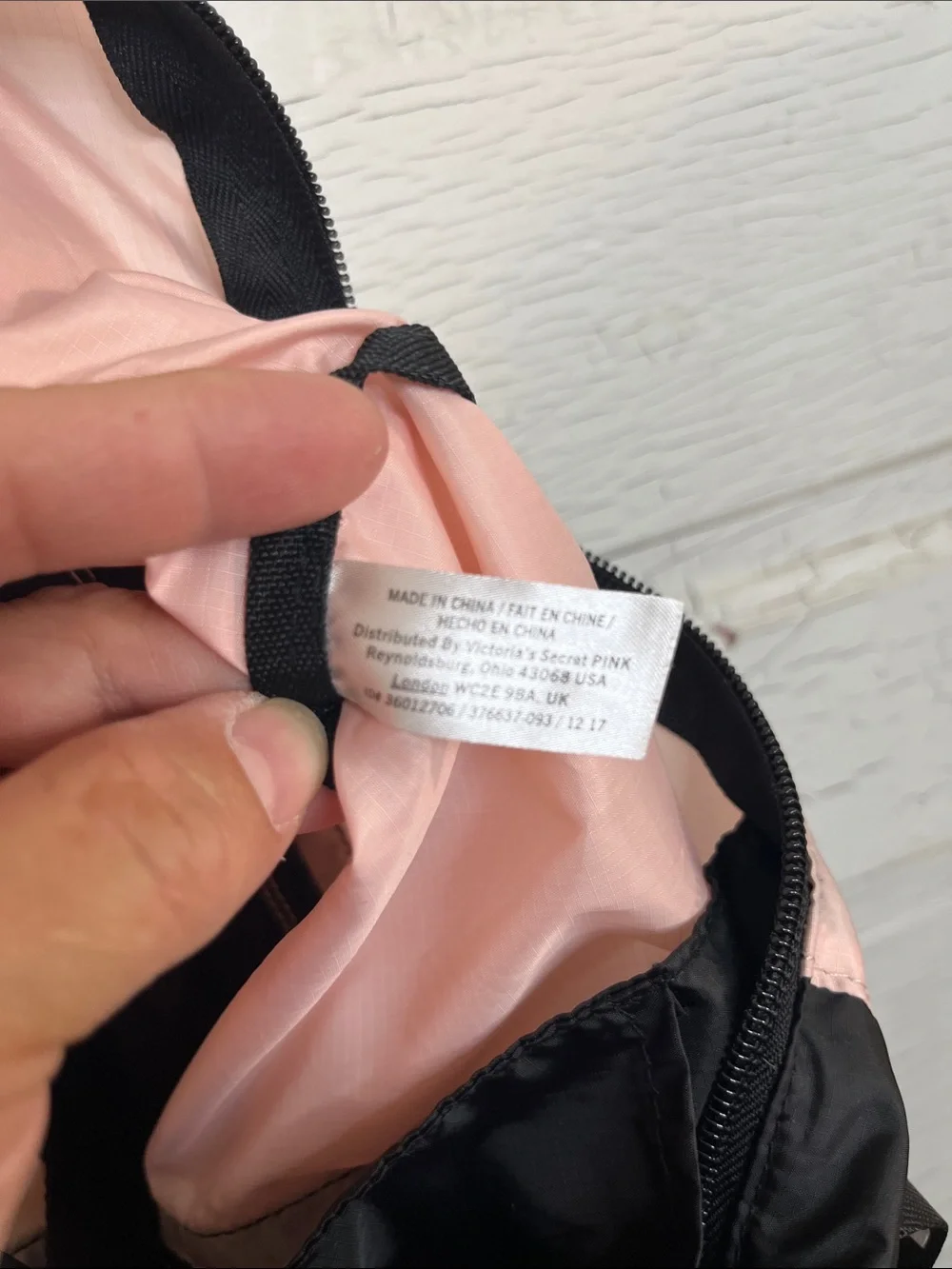 PINK Victoria's Secret Pink and Black Logo Strap Tote